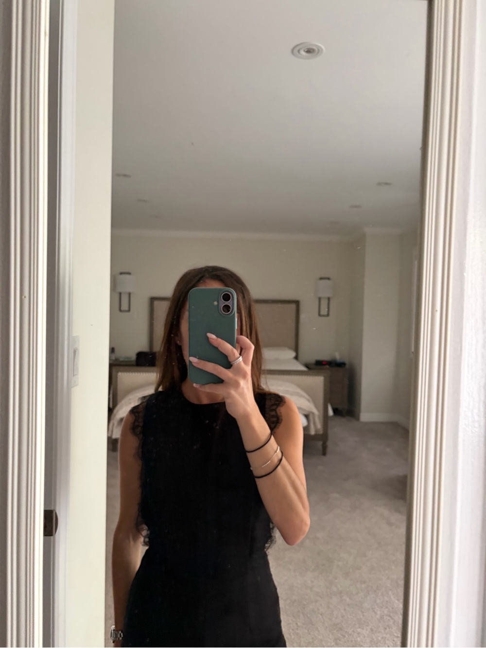 Dynamite Black Lace-Trim Sleeveless Jumpsuit